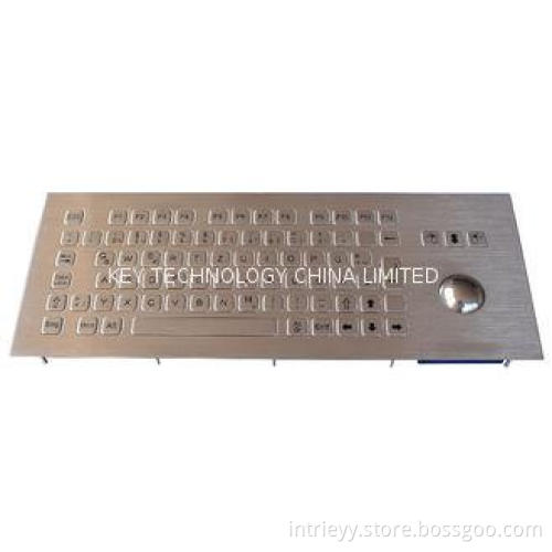 Panel mounting industrial metal keyboard with optical track